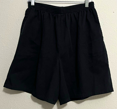 Xtra Elements Women's Athletic Shorts 18W Black Elastic Waist Pull On Relaxed