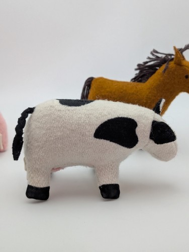 Olli Ella Farm Animals Cow Horse Pig Wool Felt Stuffed Animals - Picture 4 of 7