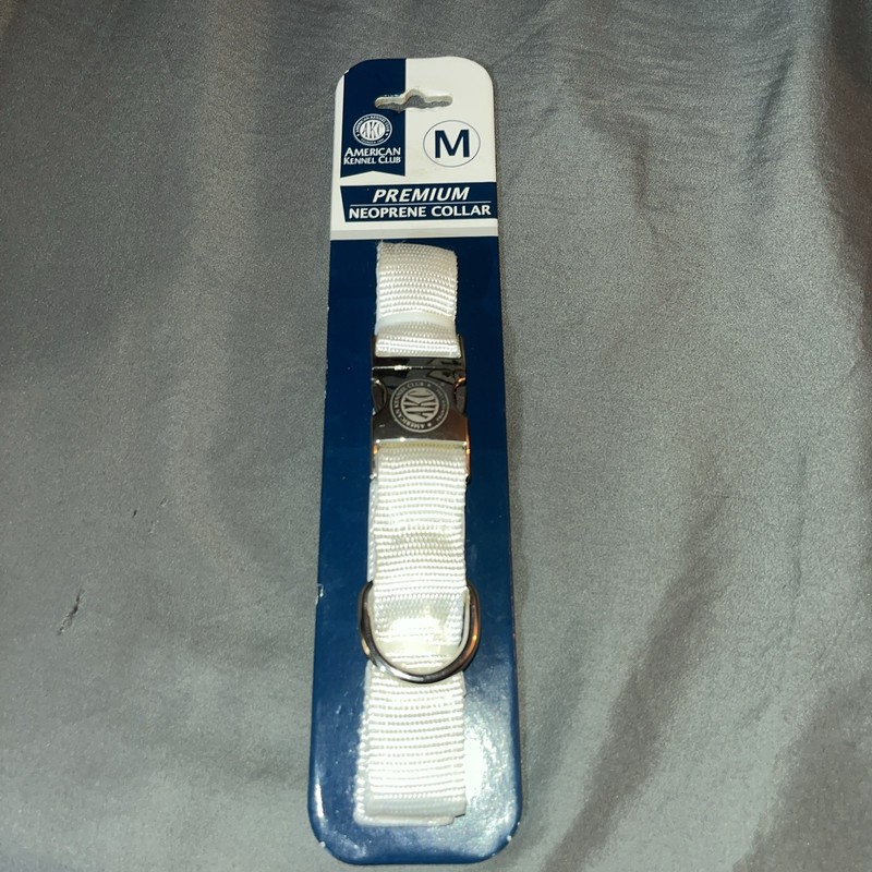 American Kennel Club premium Neoprene Dog Collar Medium Unisex white