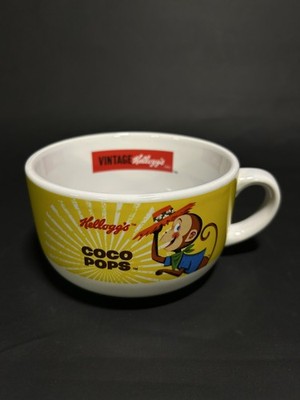 Kelloggs Coco Pops Logo Müslischale mit Griff Coco the Monkey Keramik tief 