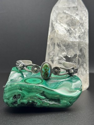 K Billah Sterling Silver Kingman Turquoise Cuff Bracelet Southwestern Stamped Co
