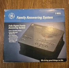 GE Family Answering System 2-9876 Digital Answering Machine Voice Mailbox W/box