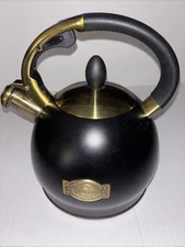 Luxgrace Stove Top Whistling Tea Kettle Stainless Steel 2.6 Quart Black