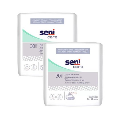 Seni Care Air-Laid Hygienetücher 36x32 cm   2x 30 Tücher, reißfest