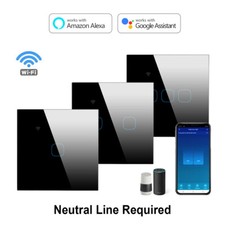 WIFI Smart Light Touch Switch 3Gang Controller Wall Control Panel Google Home