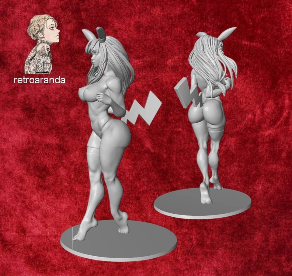 Kit maqueta Para montar y pintar,miniatura - Pikachu girl . 14 cm - Resina. - Imagen 2 de 2