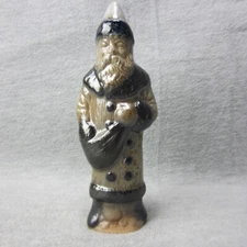 Rowe Pottery Glazed Santa 6in Blue