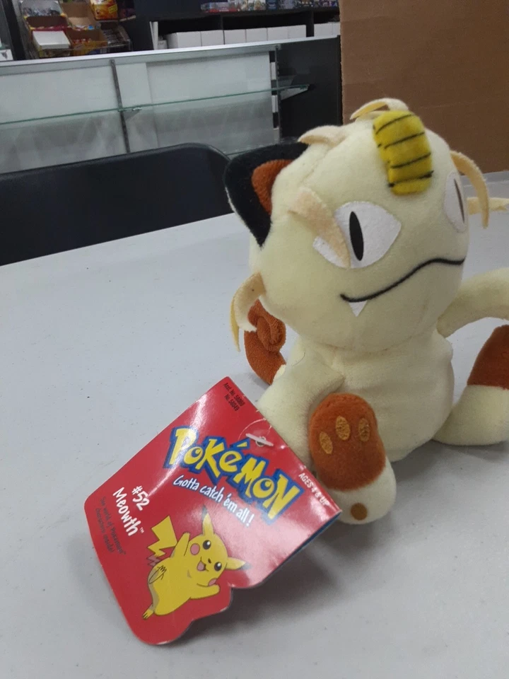 1998 Pokemon Meowth #52 Beanbag Plush Toy 5.5" Hasbro Game Freak Read - Image 3 of 4