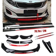 Front Bumper Lip Spoiler Splitter Side Skirt For Kia Forte 10-23 Gloss Black R