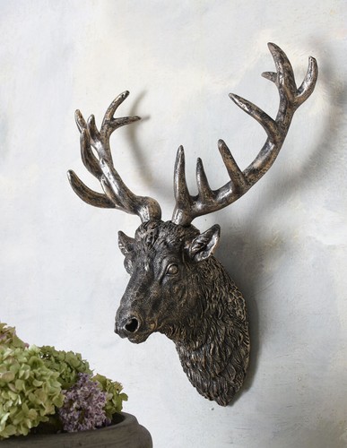 Hirschgeweih Wandskulptur Hirsch Wanddeko Hirsch gigantische Trophäe Tierfigur - Bild 5 von 6