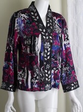 Incroyable Détails Alberto Makali Taille L Funky Art-To-Wear Sequin Veste Haut