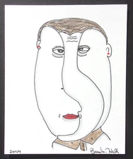 BRUCE W. HALL OUTSIDER NAIVE FOLK ART PORTRAIT ORIGINAL DRAWING 2004 #41