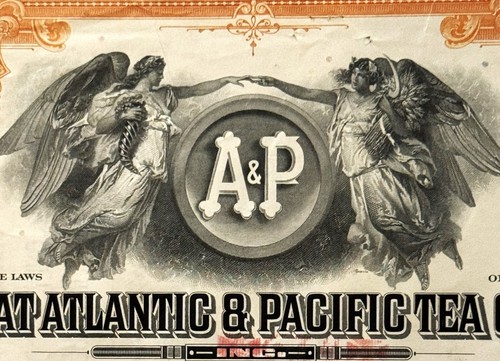 Vintage A&P Stock Certificate 🧡 Great Atlantic & Pacific Tea 1950s–1970s