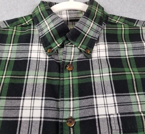 ORVIS Button Up Shirt Men’s Large L Plaid Flannel Long Sleeve Pocket Cotton Wool