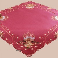 Kerzen & Glocken Tischdecke 85*85Cm Weihnachten Advent Tischtuch Mitteldecke