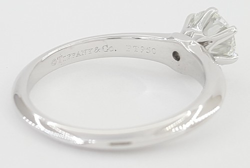 Tiffany & Co Round Diamond Solitaire Platinum Engagement Ring 0.72 ct Rtl $9300 - Picture 11 of 13