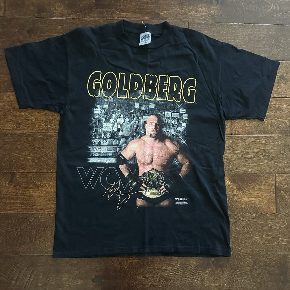 Vtg WCW Goldberg Shirt Size Large 1998 Wrestling Portrait RARE Bill Goldberg