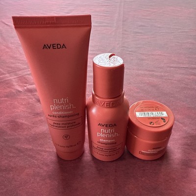 Aveda Nutriplenish Shampoo, Conditioner, Mask Travel Size Set Nutri Plenish