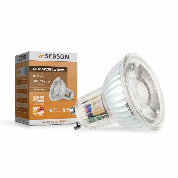 Led Lampen GU10 5W Warmweiss RA95 Flimmerfrei 230V Led Leuchtmittel Sebson-image