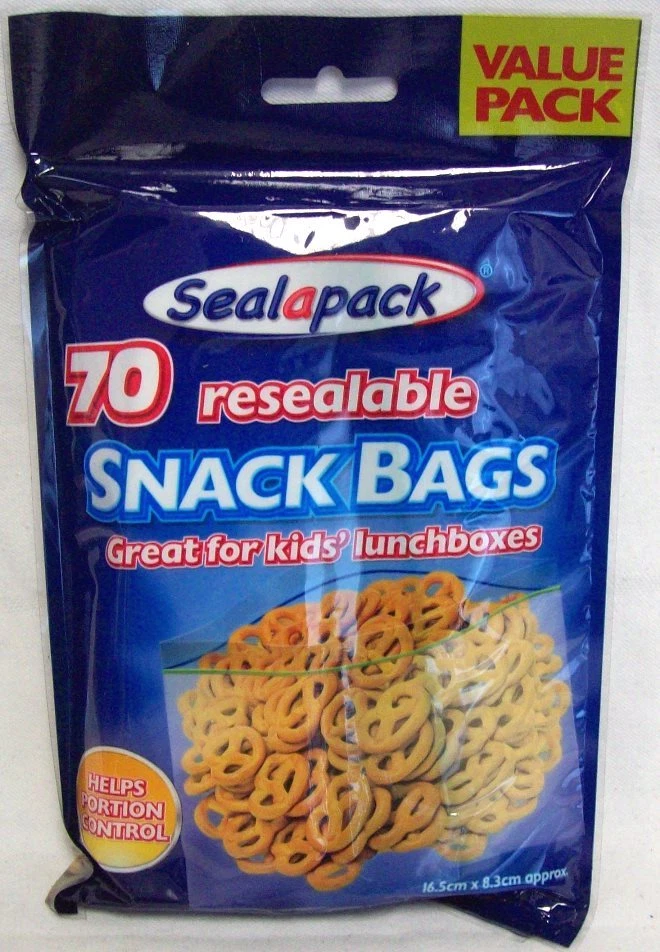 Sealapack 70 Resealable Snack Bags 16.5cm x 8.3cm approx - Food Bags