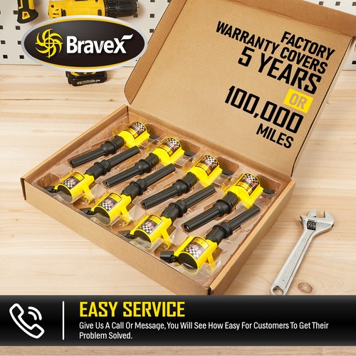 8 Pack DG508 Ignition Coil Set High Energy Super For Ford F150 4.6L 5.4L 6.8L V8 - Picture 7 of 7