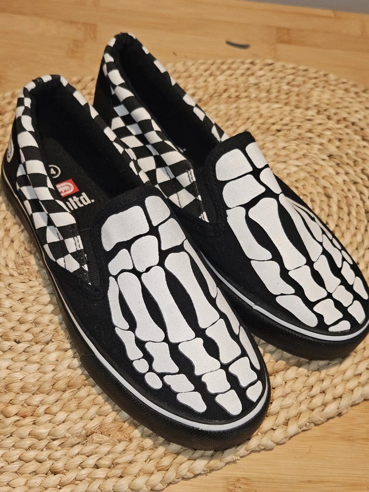 儿童无限脚骨骼骨架鞋 4 码万圣节 — 第 2/4 张图片