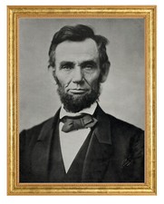 Fotografía de Abraham Lincoln en un marco de oro envejecido