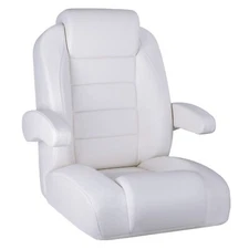 NORTHCAPTAIN Premium Reclining Pontoon Captain's Chair Boat Bucket Seat,White