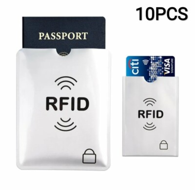 10 Pezzi Porta Carte Di Credito Con Blocco RFID NFC Antifurto Custodia Ic Protezione Bancaria Portafoglio Sicuro Blocco~p180141594 - Foto 3