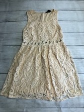 Forever 21 Dress Womens Small Peachy Allover Lace Front Open Occasion A-Line