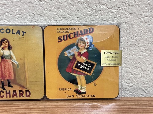 Vintage Cartexpo Sous Verres Coasters CHOCOLATE MENIER SUCHARD - Set 6 - Picture 4 of 10