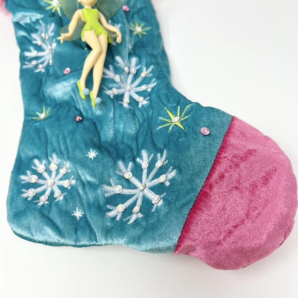 Figura Tinker Bell Azul y Rosa Gema 16" Medias de Navidad Disney Peter Pan Foto 4 de 4