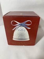 Lladro 2001 Feliz Navidad - Christmas Bell Angels - White Blue - New In Box 🎄