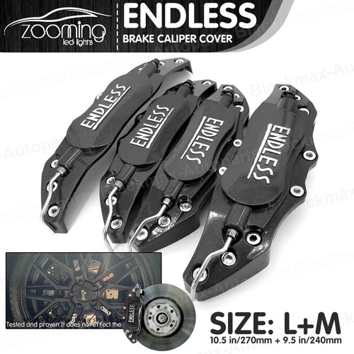 Metal 3D ENDLESS Style Universal Brake Caliper Cover 4x Black Front Rear L+M LW5
