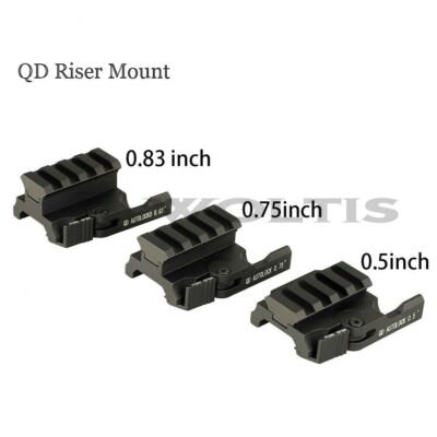 0.5 0.75 0.83 in QD Riser Mount Red Dot Scope Mount 4-slot Picatinny Rail Mount