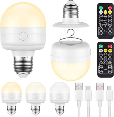 SCOPOW Rechargeable Light Bulbs with Warm White / Natural / Cold 