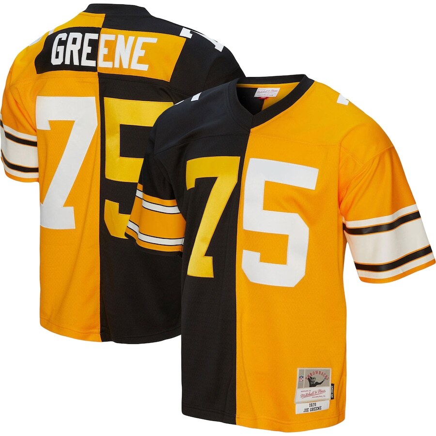 Pittsburgh Steelers Joe Greene Mitchell Ness Black Gold 1976 Split