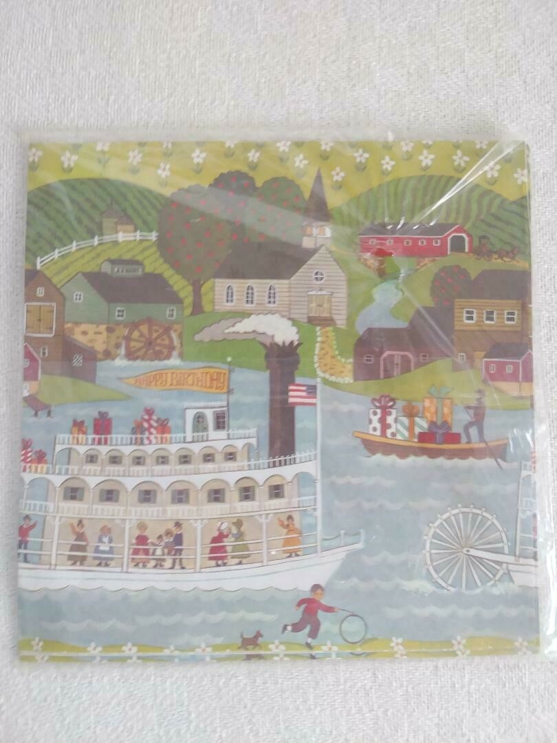 Buzza Color Magic Adult Birthday Gift Wrapping; Riverboat,Farmhouse,Horse Wagon