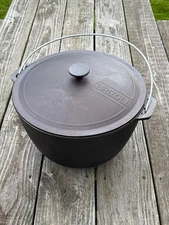 12L "Tourist" Cast Iron Cauldron Kazan with Lid
