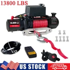 Electric Winch 13800 LBS 12V Synthetic Cable Truck Trailer Towing Off-Road 4WD