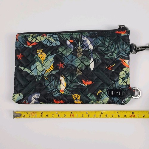 Lug Peekaboo Wristlet Wildlife Jungle 5” X 8” Handbag Bird Monkey Cheetah - Picture 16 of 18