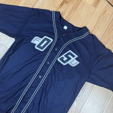 VINTAGE Fubu 05 Sports Series Baseball Jersey Blue Mens XL Button Y2K Hip Hop