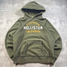 Hollister Hoodie Mens XL Green Southern California Surfer Boxy Fit Y2K