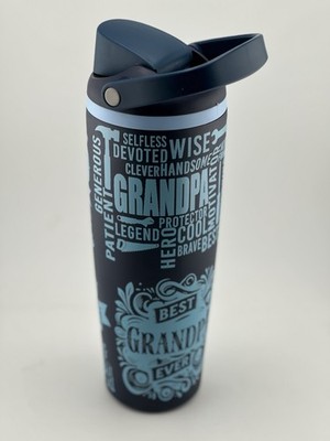 Father s Day gift! Grandpa Insulated Tumbler Water Bottle Dark Blue 30oz new
