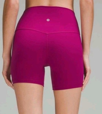 Lululemon Women's Align Bike Shorts 6'' High Rise Slim Purple! 6 Excellent