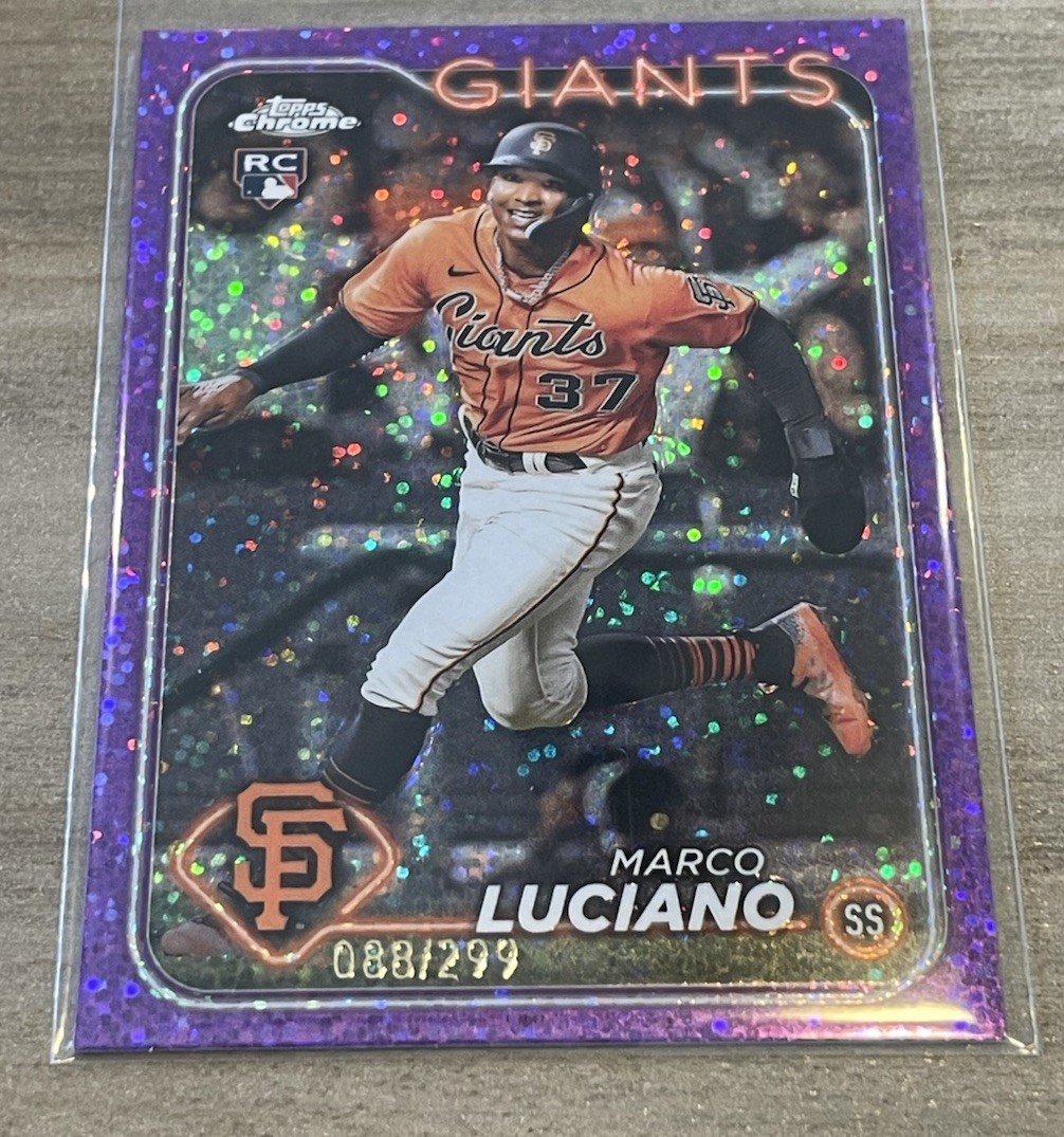 2024 Topps Chrome - Marco Luciano #210 Purple Speckle Refractor /299 Rookie RC