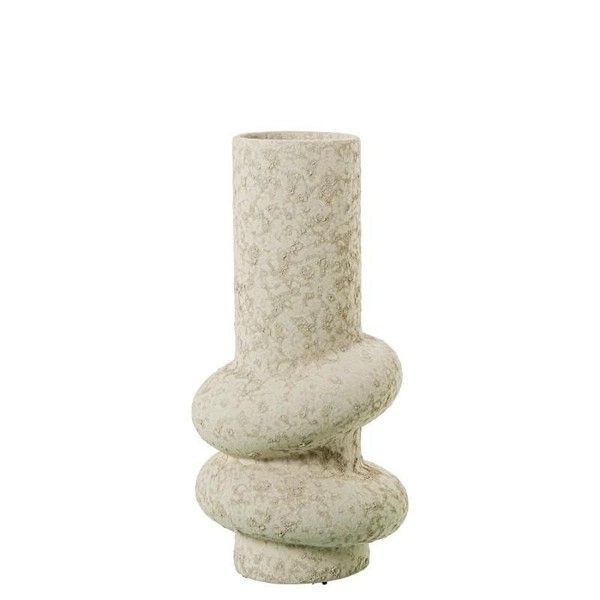 DRW Tischvase Aus Keramik In Beige Sand 31 X 15 X 15 Cm-image