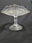 Vintage  Higbee "Little Ladders" Glass Compote/Scalloped Edge Pedestal Dish — photo 6