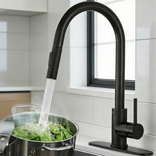 Single Handle Kitchen Sink Faucet Pull Down Sprayer 3 Holes Pull Out Mixer Tap