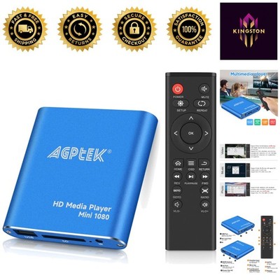 Lightweight 1080p HDMI MP4 Player - Supports MKV, RM, AVI, USB Connectivity